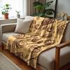 Vintage Brush Stroke Leopard Cartoon Anime Print Flannel Blanket Soft Warm Throw for Kids Bedroom Sofa Christmas Office Car
