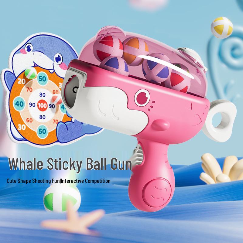 Cross-Border Whale Sticky Ball Gun: Interactive Shooting Toy for Kids and Parents