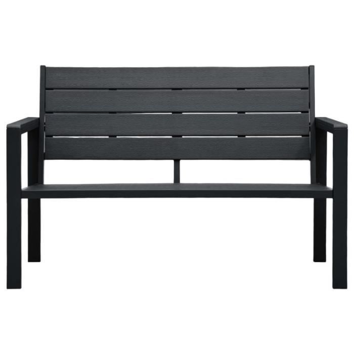 Garden Bench - vidaXL - 120 Cm - Black HDPE - Elegant Design - Weather-resistant