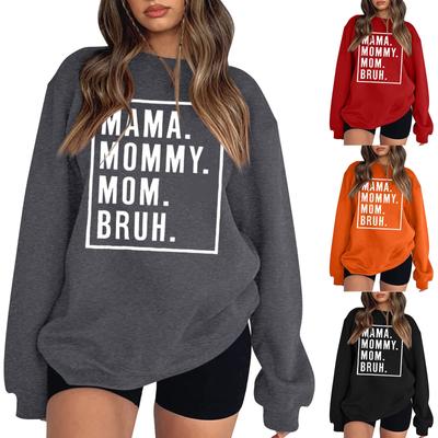 Sudadera de manga larga con cuello redondo y estampado informal a la moda para mujer
