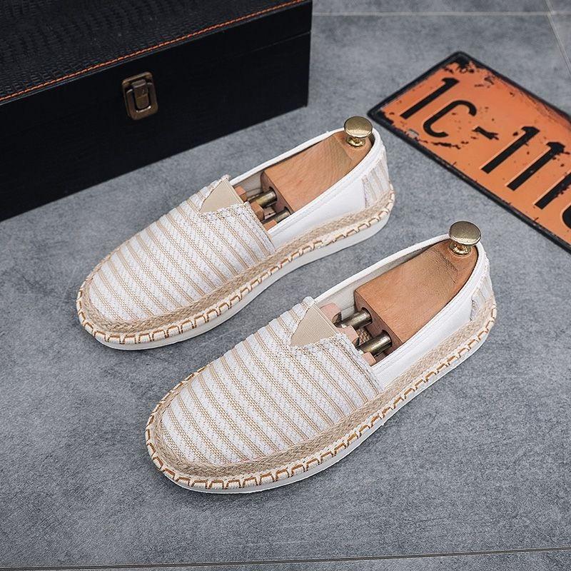 Fashion Stripe Sneakers Non Slip Canvas Man Shoe Lightweight High Quality Fashion Elegant Legitimate Comfortable Casual Shoes for Men