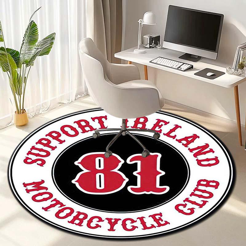 Gang Violence Motorcycle Enthusiasts Hells Angels Motorcycle Club Circular Carpet Is Soft, Home, Bedroom, Door Mat Decoration, and Non Slip Carpet E3