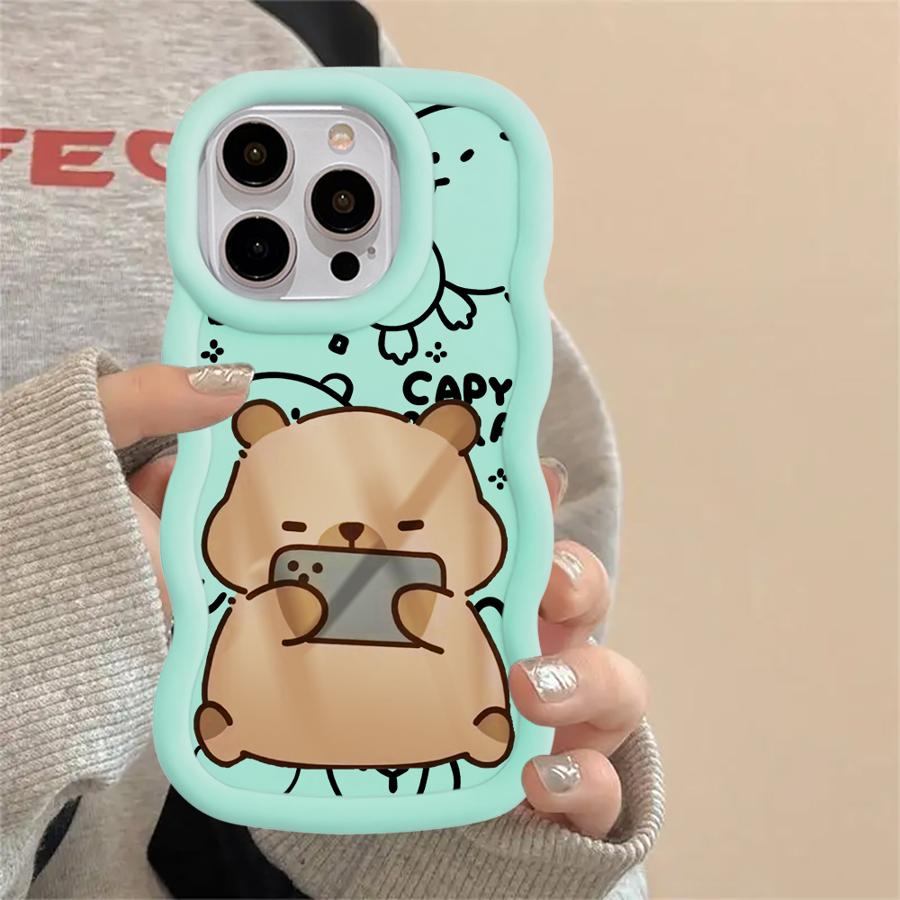 Soft Phone Cover Case for iPhone 17 Air XR 13 16 Pro Max 15 Plus 8 11 14 12 Capybara Cute