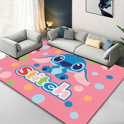 1pc Disney Lilo and Stitch Pattern Carpet Area Rug Non-slip Carpet Hand Washable Floor Mat Suitable For Living Room Bedroom Home Decor
