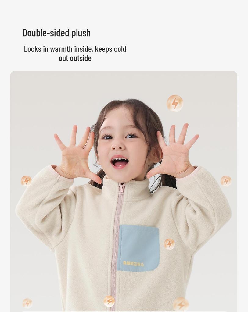 Willberu Kinder 3-in-1 Winddichte Fleecejacke - Jungen & Mädchen Farbblock Wasserdichter Mantel