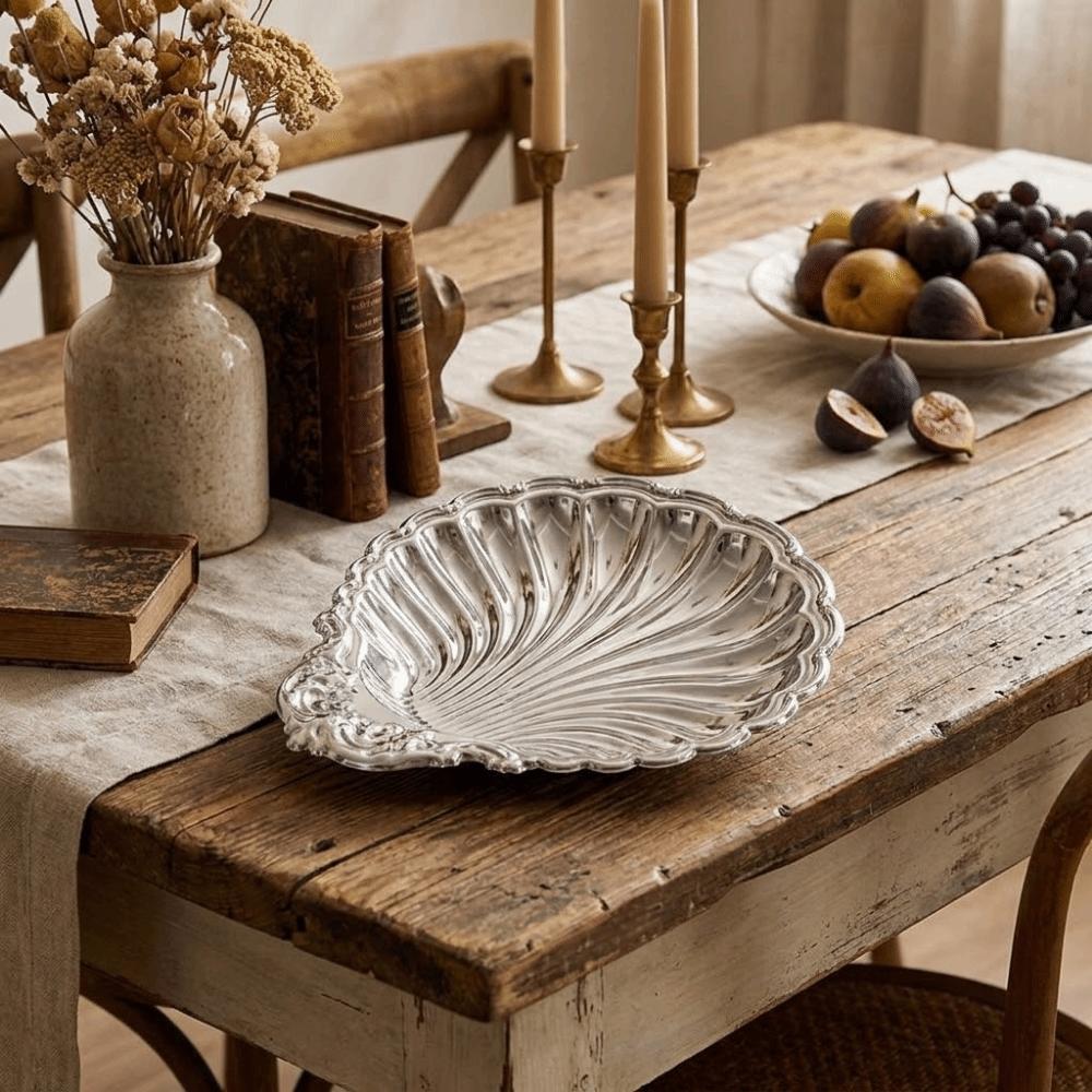 Piatto da Dessert Vintage a Forma di Conchiglia Piatto a Forma di Conchiglia Vassoio Porta Gioielli Decorazione da Tavola