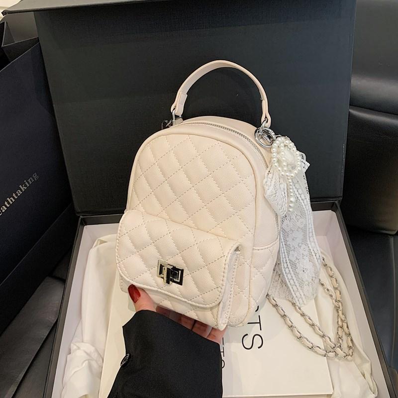 Premium sense niche rhombus backpack bag women's new fashion trendy versatile backpack casual travel bag