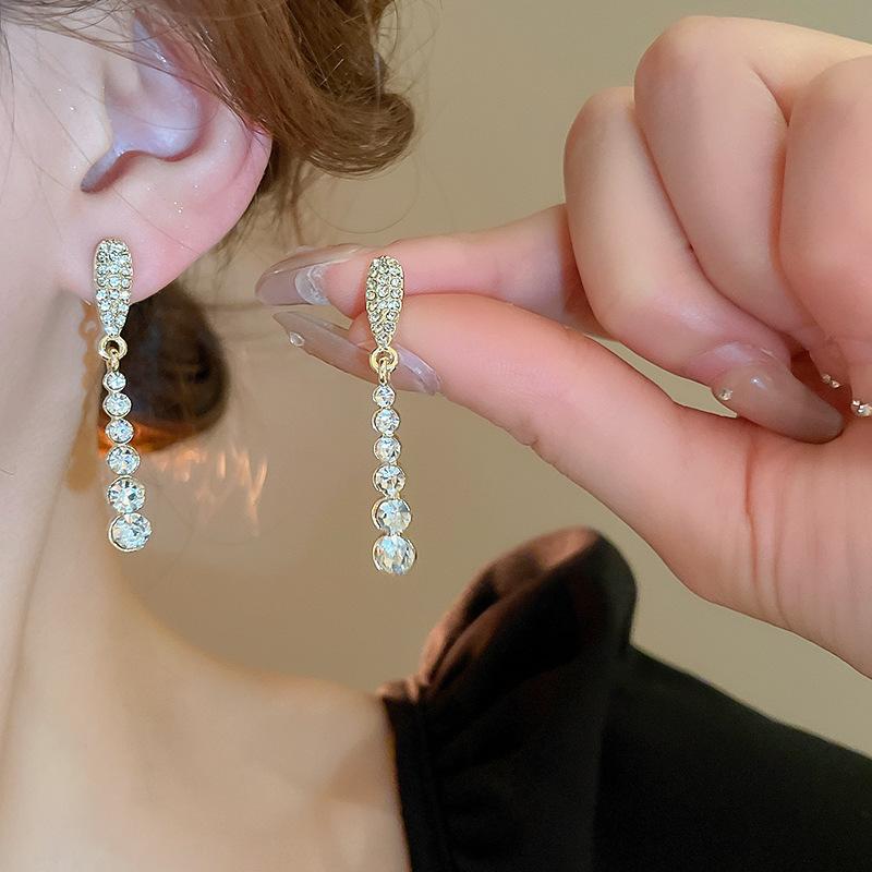 Women's Long Tassel Earrings, Dangle Drop Earrings, Minimalist Elegant Korean Jewelry