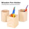 Wooden Pen Container Round/Hexagonal/Square Makeup Brush Holder Desktop Organizer  Gift
