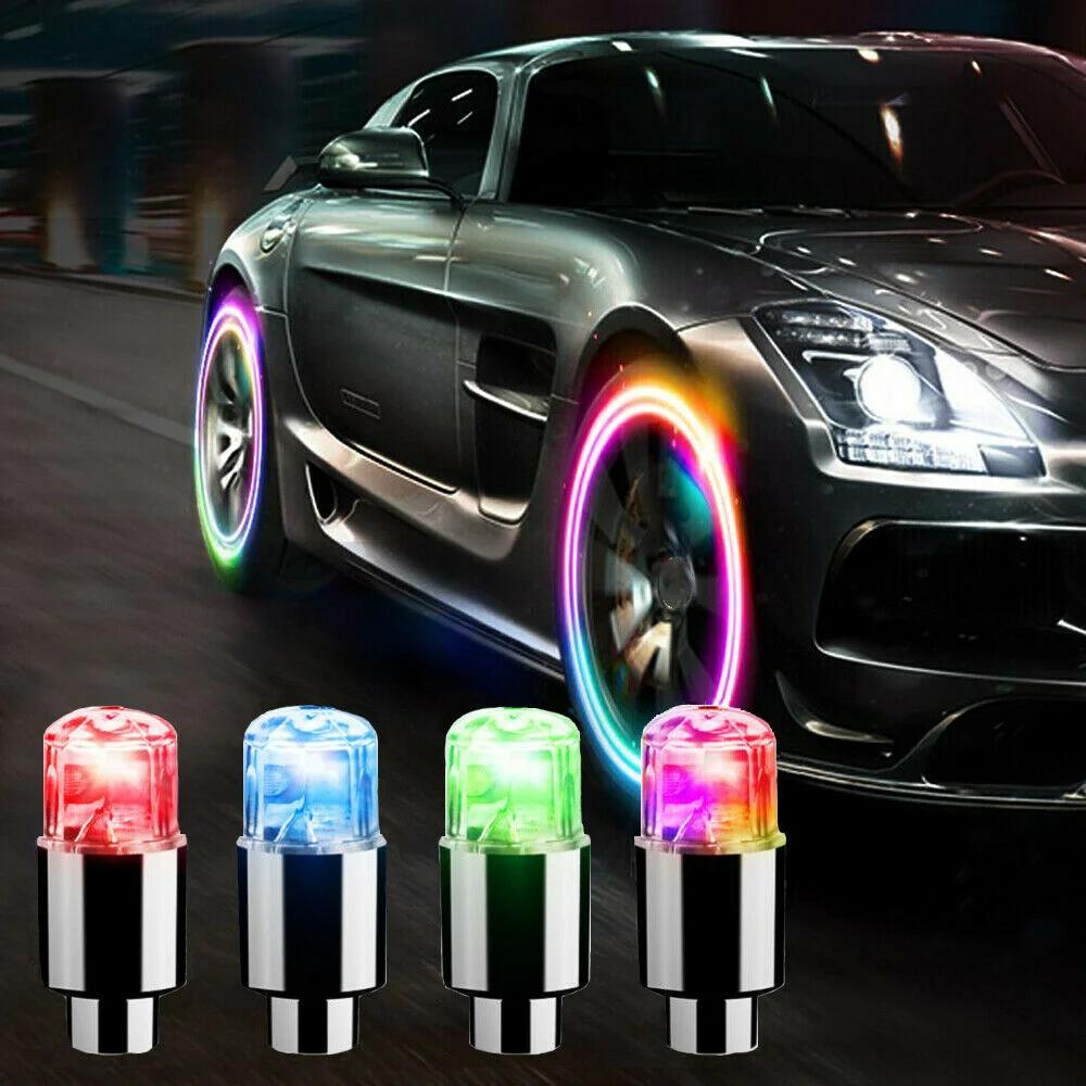 2/4Pcs Tire Valve Cap Lights Durable Tire Lights For Car Air Valve Caps With Lights For Motorcycles Bicycles Electric Vehicles