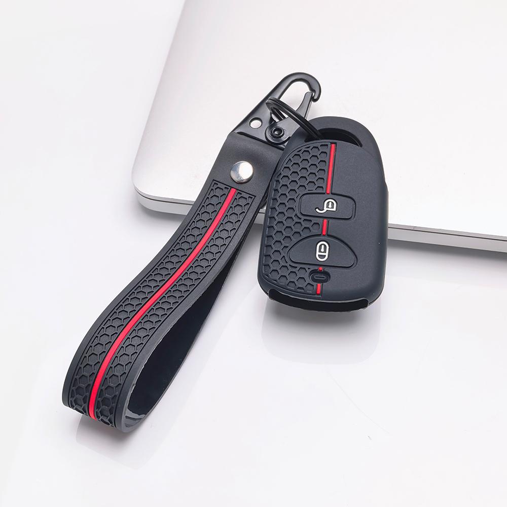 Key Fob Cover for Hyundai Elantra Tucson Models Santa Fe ix35 with Keychain Anti-Scratch Surface Shockproof Structure Soft Grip Texture