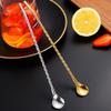 Stainless Steel Straw Mixing Spoon, Straw Spoon Integrated Dual-Use Creative Metal Drinking Tube Spoon