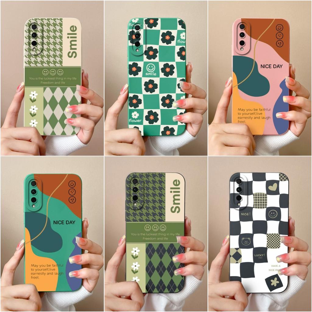 Phone Cover For Huawei P Smart 2021 Y5P Y6P Y7P Y9S Honor 20 Lite 20S Case Check Pattern Matte Soft Silicone Shockproof Phone Bags For Huawei Bumper
