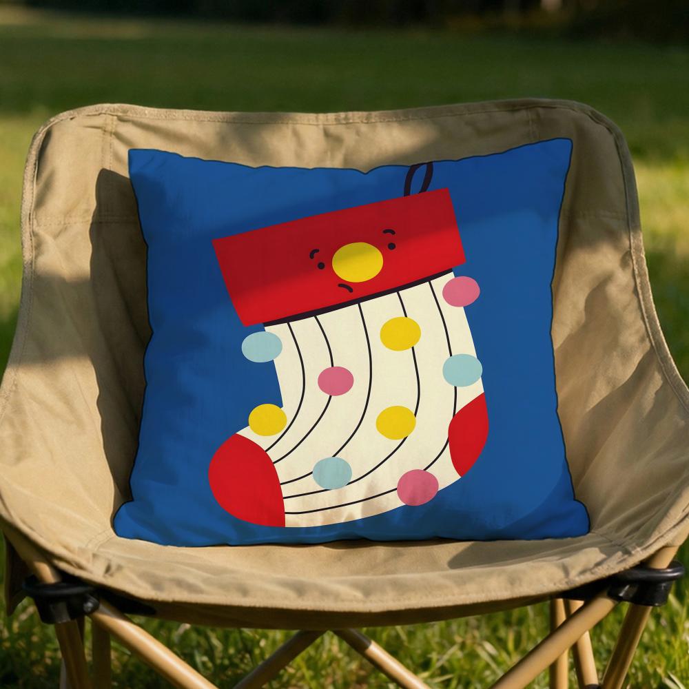 

Christmas Illustrations Cushion Cover Soft Reversible Durable Pillow Cover MultiScene Use for Home Car Daily Comfort 30X30cm