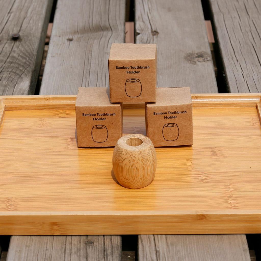 100pcs Natural Bamboo Toothbrush Base Wholesale Environment Bamboo Toothbrush Holder Stand Bathroom Accessories