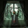110 Cm Animated Hanging Halloween Decoration, Screaming Zombie, Sound & Touch Activation, Red LED Eyes
