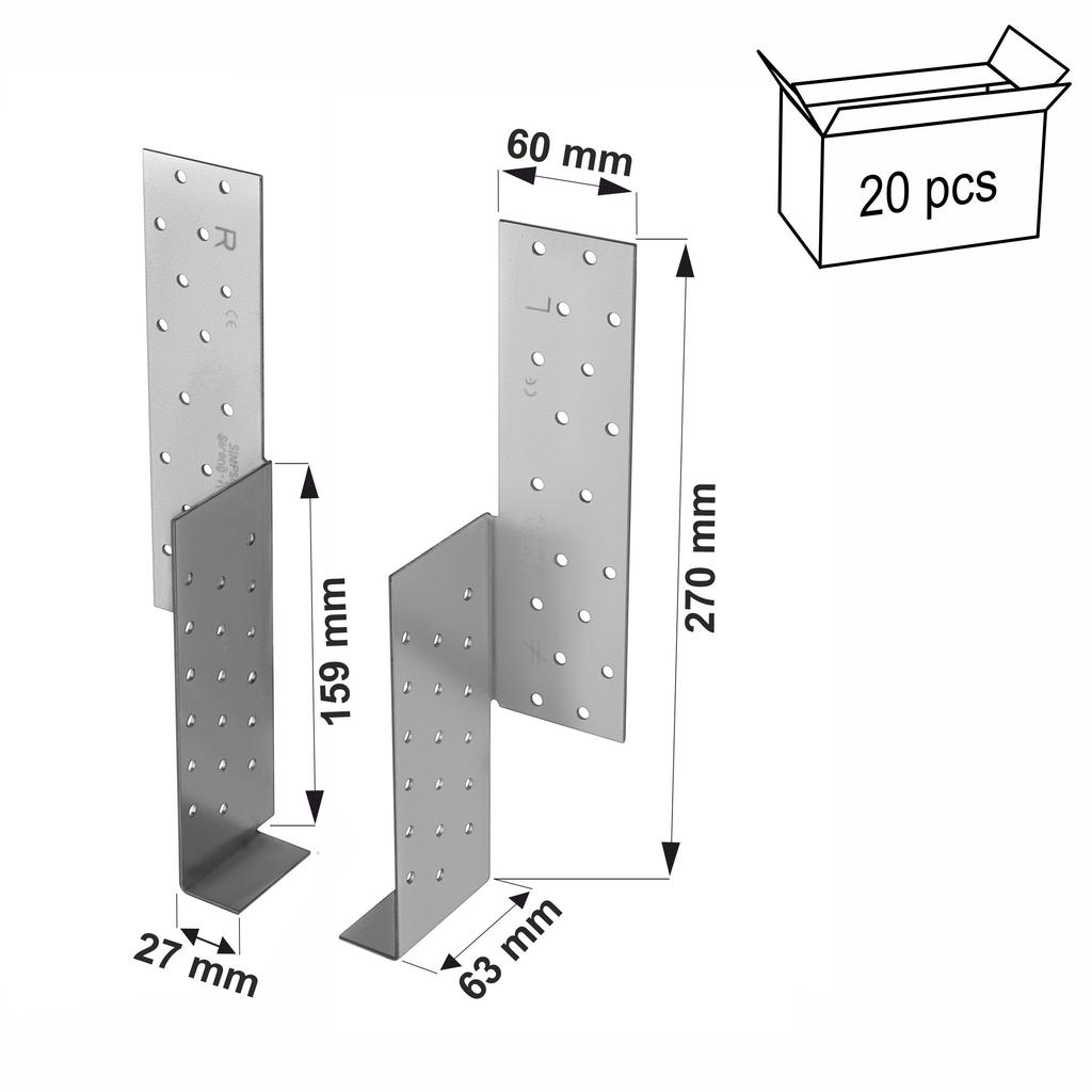 SFHM-B rafter-purlin connector 270mm (pair)