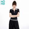 NOMe Women's Korean Style Faux Two-Piece Polo T-Shirt