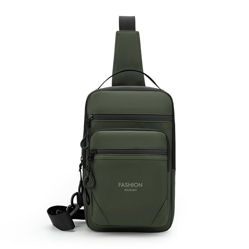 Men's Chest Bag Sports Commuter Shoulder Bag Multifunctional Nylon Large Capacity Outdoor Crossbody Bag