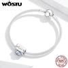 WOSTU 925 Sterling Silver Shiny Zircon Blue Camera Photograph Beads DIY Women Bracelet