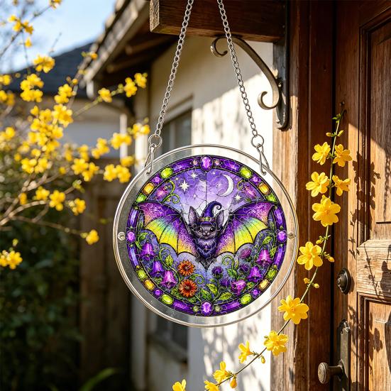 DYS Halloween Acrylic Puzzle Suncatcher, 7.87 Inch Sun Catcher Window Hanging Ornament, Ideal for Gifting and Home Decor