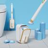 Spazzolino da WC con Manico Lungo Facile Installazione Kit Spazzolino da WC con Contenitore da Parete 24 Testine Aromatiche