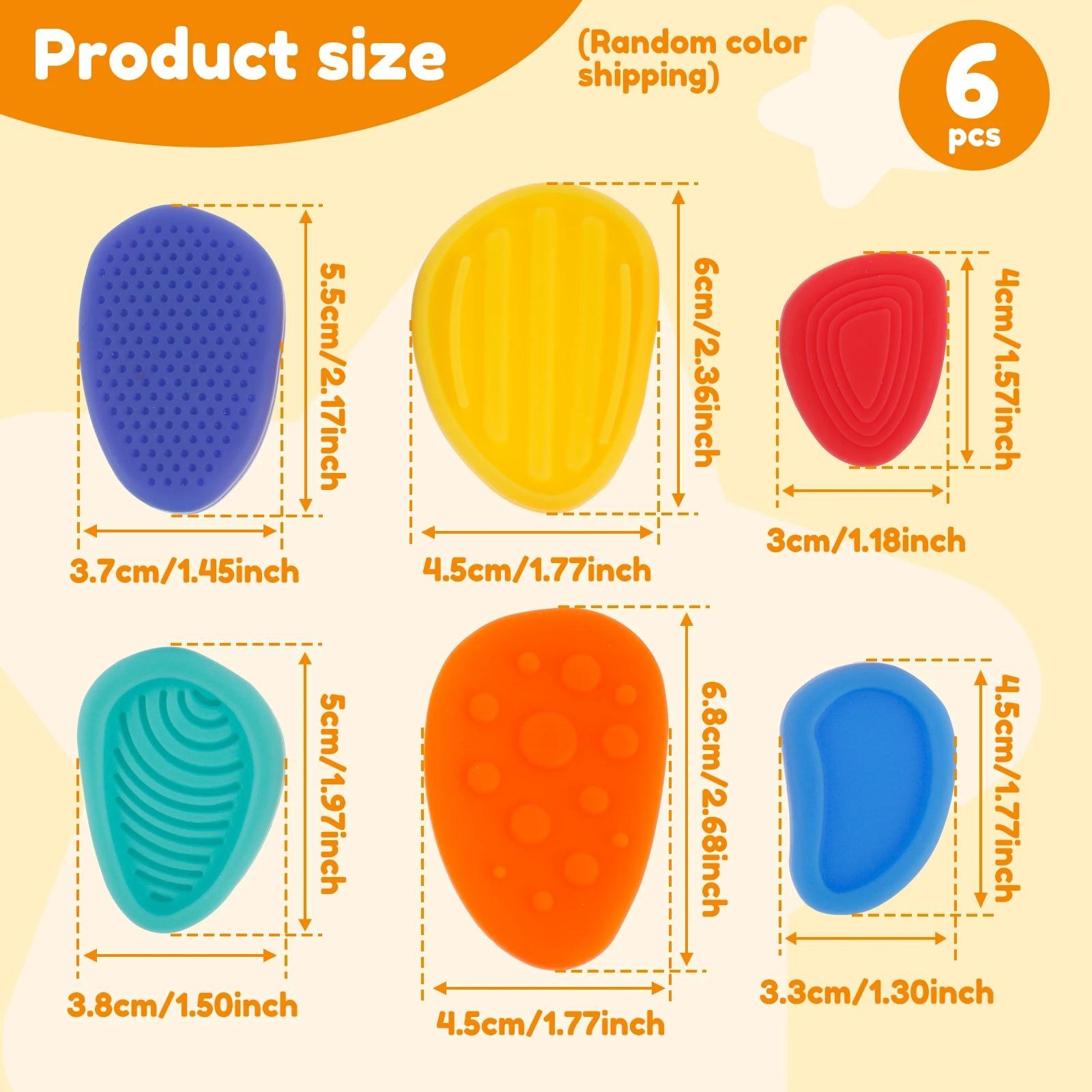 

6/18 шт. Силиконовые сенсорные камни Игрушка для детей Легко катать Текстурированные камни для беспокойства Игрушка Успокаивающая для студентов Снятие тревоги