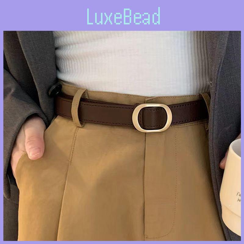 Vintage Korean Metal Ins Belt For Jeans With No Holes Elegant Black And Brown Design