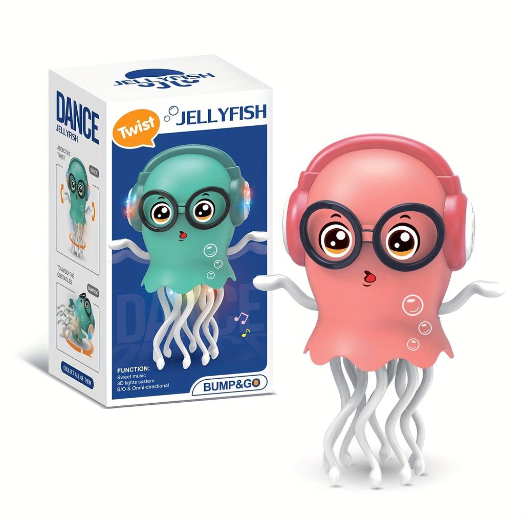 Electric Dancing Octopus, Automatic Obstacle Avoiding Jellyfish Toy,Funny Relax Prank Toy for Kids,Space Walking Dancing Octopus with Lights and Music