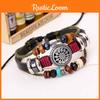 Stylish Unisex Vintage Handmade Pu Leather Bracelet With Creative Beads Accents