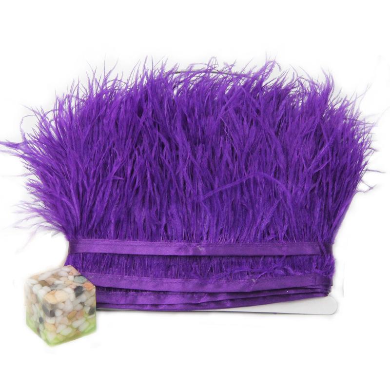 Feather1 Meter Fluffy Ostrich Feather Satin Trim Cloth Sideband 8-10cm Ribbon Fringe Suitable for Skirts / Dresses / Apparel Party DIY