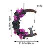 Halloween Purple Flower Rose Black Cat Wreath Pendant Atmosphere Props Ornament Ornament Creative Door Hanging Door Decoration