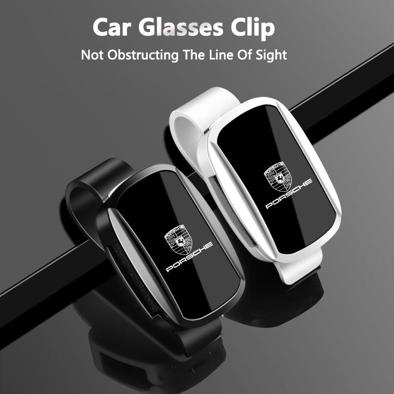 Hochwertiger Auto-Sonnenschutz Brillenclip Sonnenbrillenhalter Für Porsche 911 718 Cayenne Cayman Panamera Macan Taycan Boxster Pajun