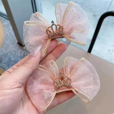 Kawaii Süße Kinder Haarnadel Krone Schleife Meerjungfrau Farbiges Netz Prinzessin Mädchen Kopfbedeckung Neujahrsgeschenke Anzieh Requisiten Kinder Kopfbedeckung