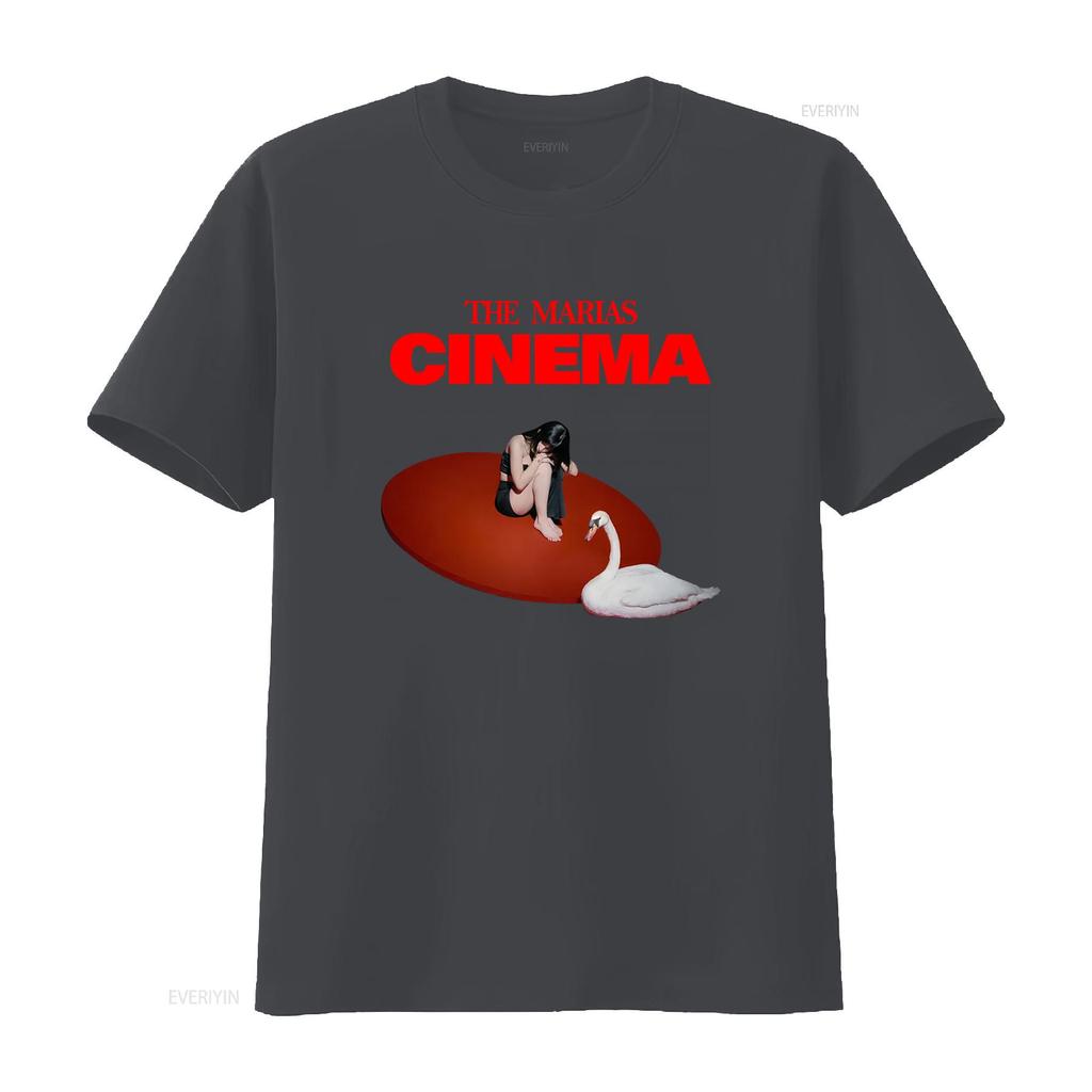 The Marias Cinema T Shirt Stylish Print with Woman and Swan Design for Fashionable Wear Vintage Washed Soft Unisex