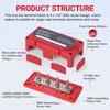 Power Distribution Block Module Heavy Duty Bus Bar 4 Studs Single Row 12-48V Copper Nickel Nylon M6 M8 M10 For Truck Car Boat