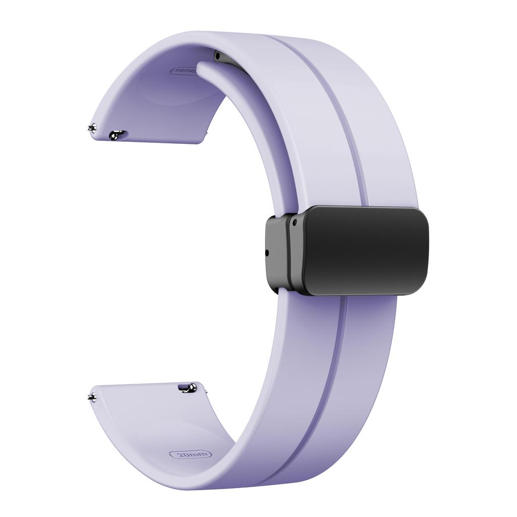 20mm 22mm Strap For Samsung Galaxy watch 4/5 pro/classic/gear s3/active 2 Sport Silicone Magnetic Buckle Huawei GT 2 2e 3 band