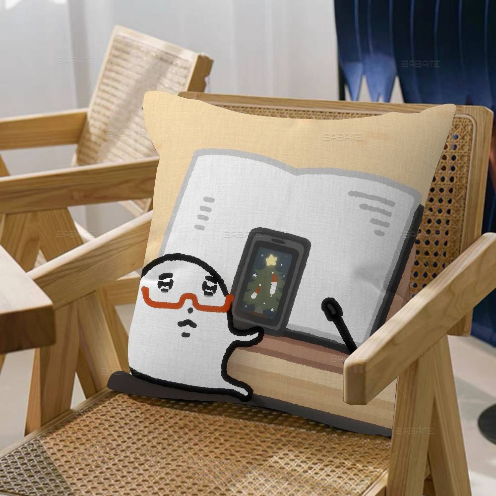 Cute Cartoon M-Mojjilong Cushion Cover Pillow Cover Decor Pillowcase Printed Cushion Case for Couch