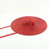 Cappello di Paglia a Tesa Larga 15cm con Parte Superiore Piatta Cappelli Estivi da Spiaggia per Donna Cappello Boater con Nastro Cappello da Sole Grigio Nero Rosso Rosa Blu Con Laccetto Sottogola