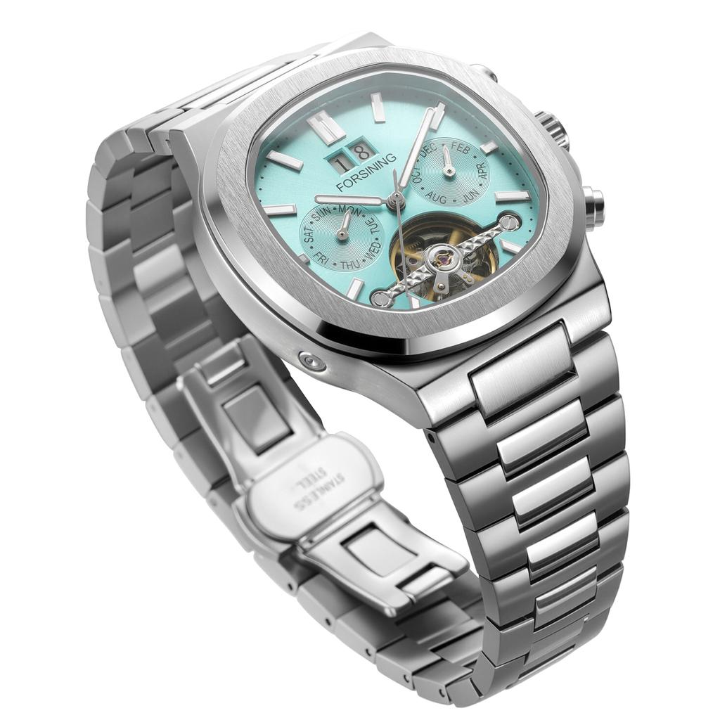 Forsining 481 Militärmann Tourbillon Zeiger Uhr Woche Datum Automatische Mechanische Uhren Edelstahl Uhr Relogio Masculino