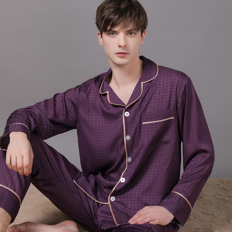 

Комплект парных пижам из ледяного шелка на весну и осень 2022 года - Женские и мужские длинные брюки, Большой размер, Домашняя одежда XL