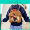 Cute And Furry Bear Plush Backpack With Transparent Layer For Badges Carrying