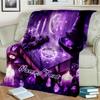 1PC Custom Name Purple Magic Ritual Outdooor Flannel Blankets Throw Blanket All-Season Throw Gift Bedspread for Couch, Bed, Camping Holiday Birthday G