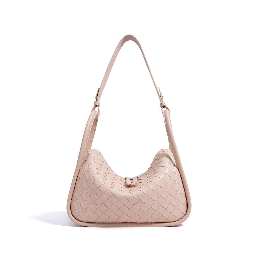 Geantă de umăr Shangxin Design de nișă Geantă pur țesută manual Modă simplă Versatilă Geantă de mesager din piele