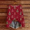 Women's Fashion Round Neck Long Sleeve Christmas Print Casual Pullover Sweater Top