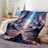 1pc Mystical Landscape Blanket, Lightweight Flannel Throw Blanket For Sofa, Bed, Travel, Camping, Living Room, Office, Couch, Chair, And Bed