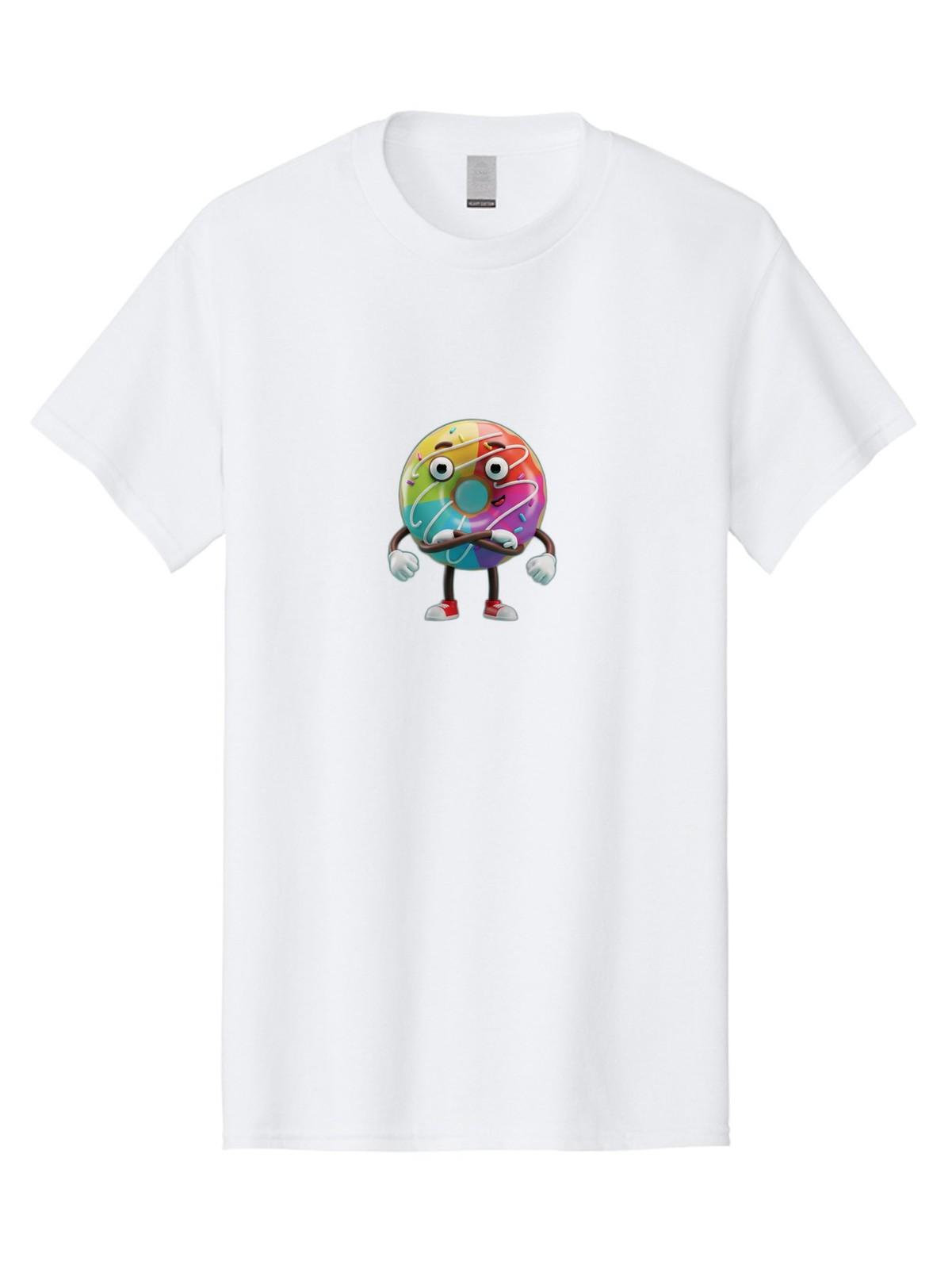 Donut-Character-1 Mens Graphic Tee, 100% Cotton, Casual Summer Wear S разноцветный