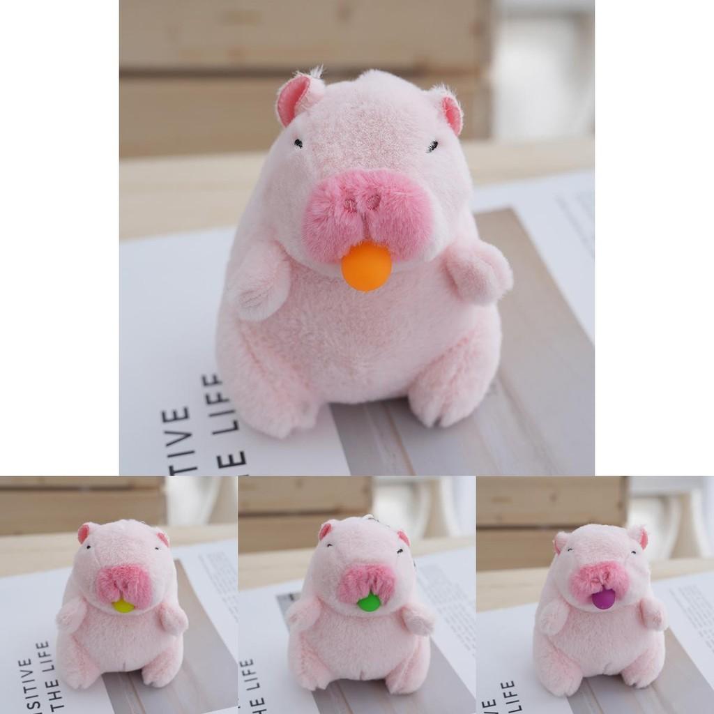 Creative Bubble-blowing Capybara Keychain Plush Toy Soft Adorable Novelty Gift