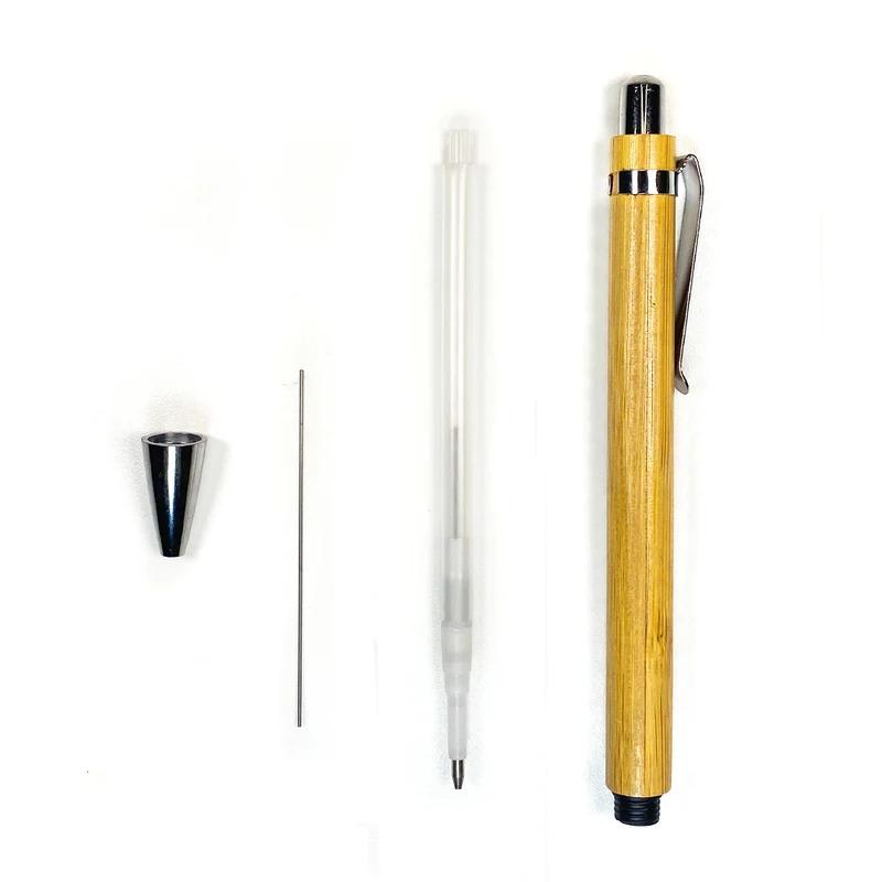10/20Pcs Set Bamboo Wood Black Lead 0.7mm Automatic Student Mechanical Pencil Office School Writing Stationery