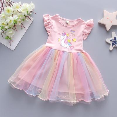Robe d'été en maille poney pour fille - Jupe princesse élégante pour bébé